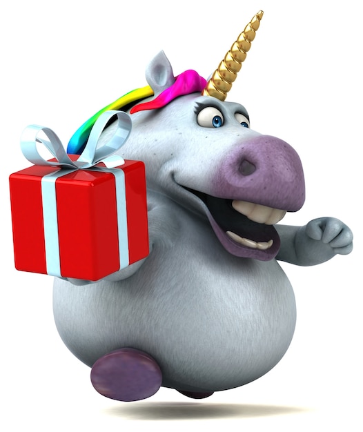 Fun unicorn - 3D Illustration