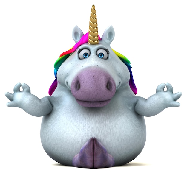 Unicorno divertente - illustrazione 3d