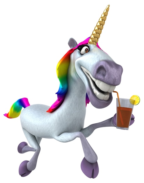 Fun unicorn - 3D Illustration