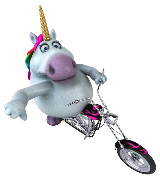 Fun unicorn - 3D Illustration