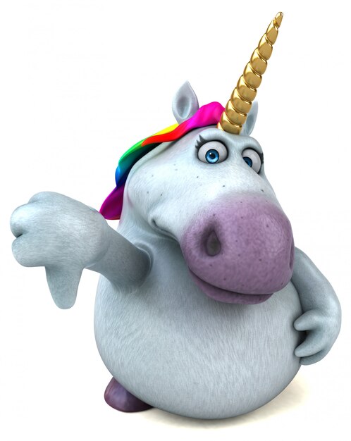 Fun unicorn - 3D Illustration