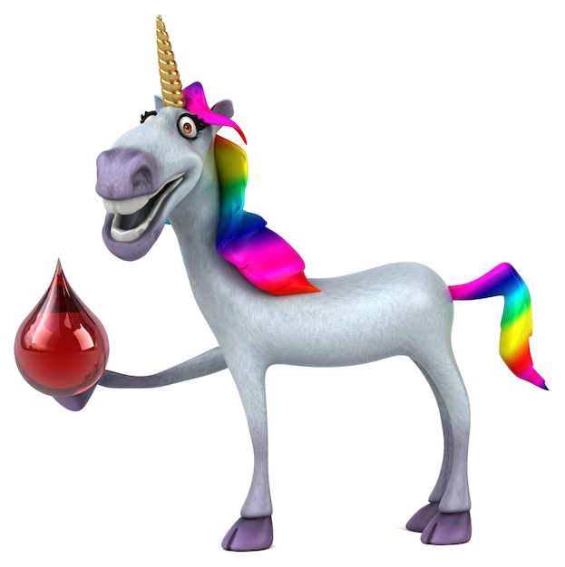 Fun unicorn - 3D Illustration