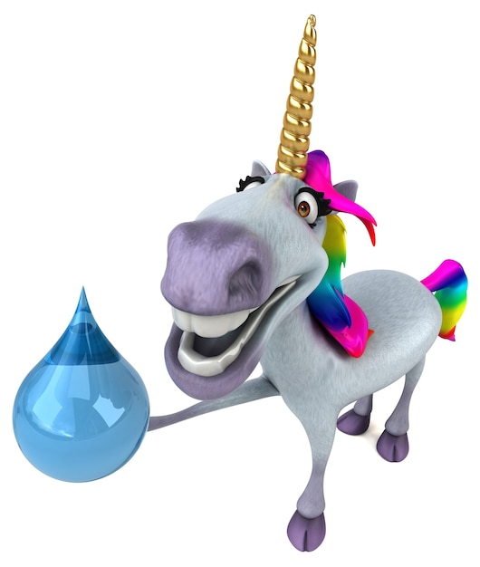 Fun unicorn - 3D Illustration