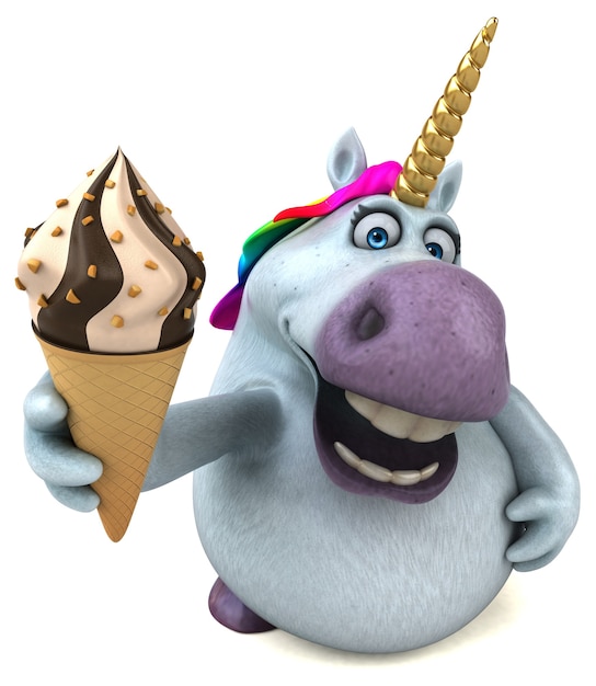 Fun unicorn - 3D Illustration