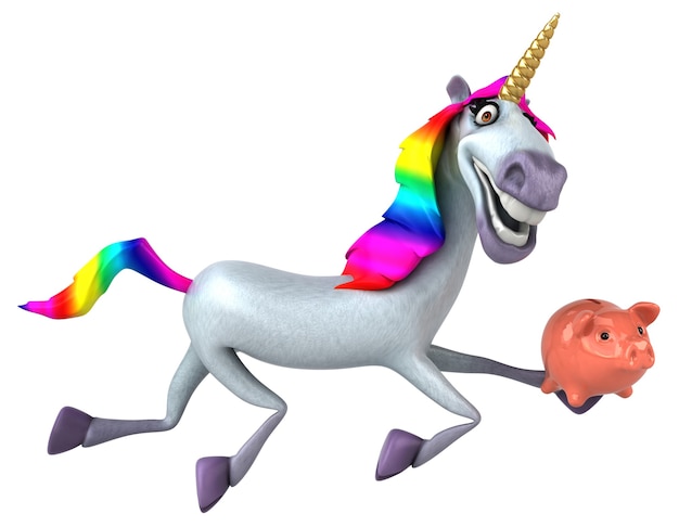 Fun unicorn - 3D Illustration