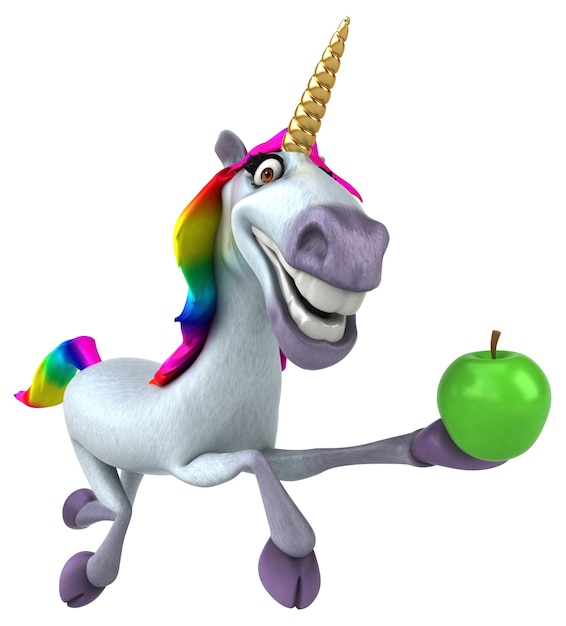 Fun unicorn - 3D Illustration