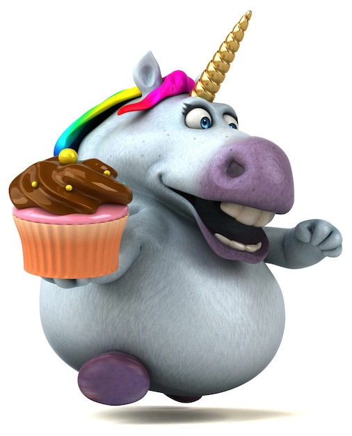 Fun unicorn - 3D Illustration