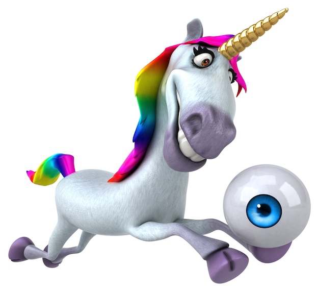 Fun unicorn - 3D Illustration