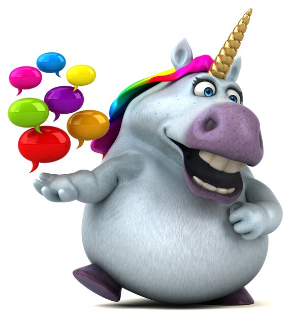 Fun unicorn - 3D Illustration