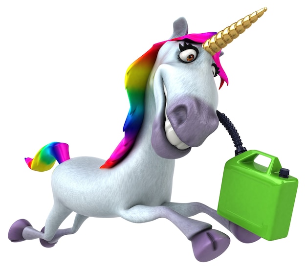 Fun unicorn - 3D Illustration