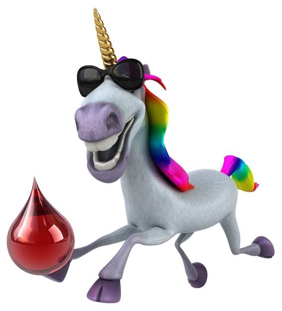 Fun unicorn - 3D Illustration