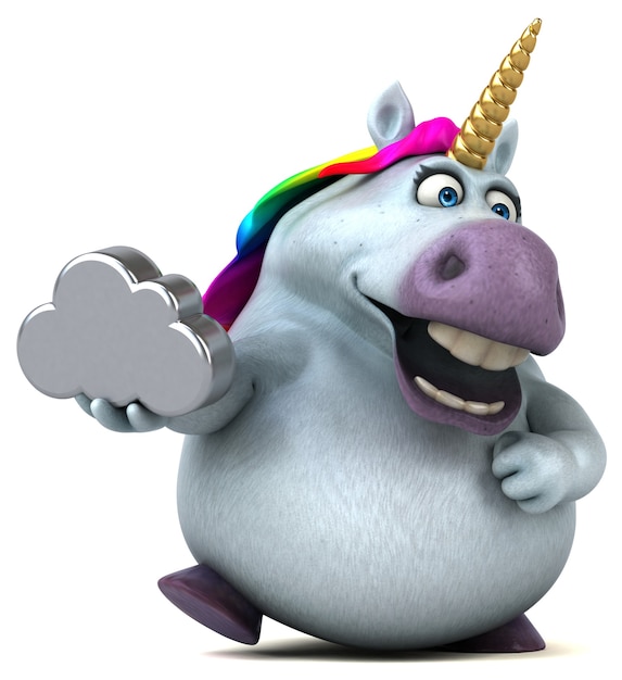 Fun unicorn - 3D Illustration