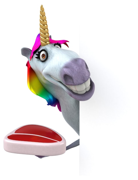 Fun unicorn - 3D Illustration