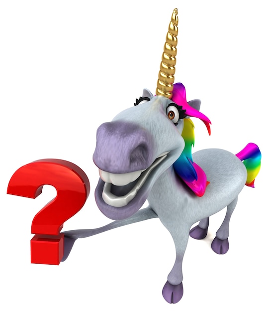 Fun unicorn - 3D Illustration