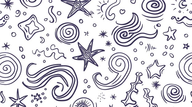 Photo fun and whimsical handdrawn seamless pattern great for fabric wallpaper and home decor