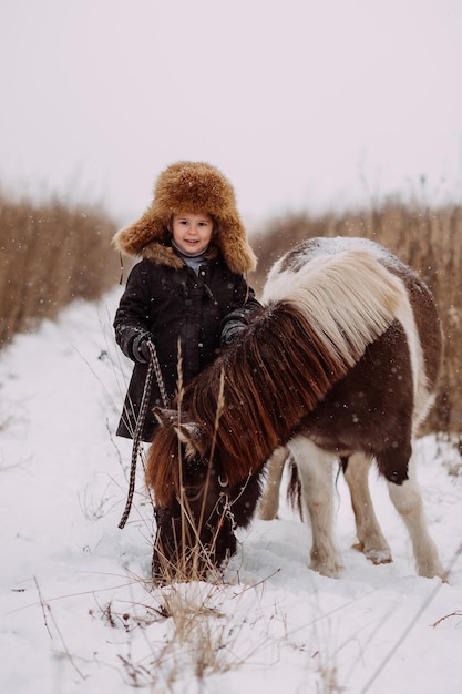 A fun winter story of a girl and a pony 3086