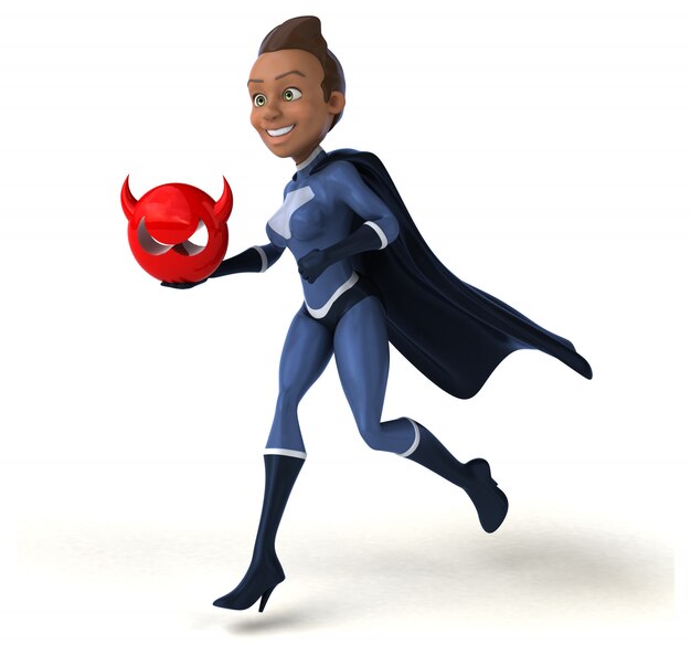 Photo fun woman superhero animation