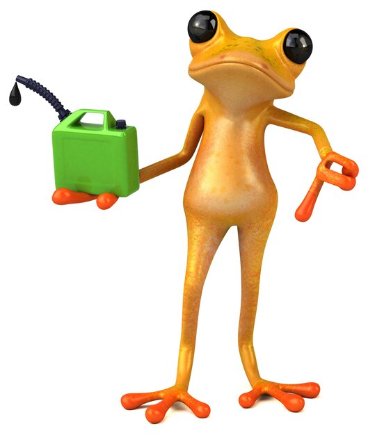 Fun yellow frog 3D Illustration