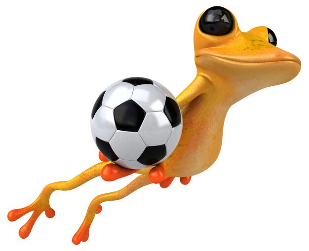 Fun yellow frog 3D Illustration