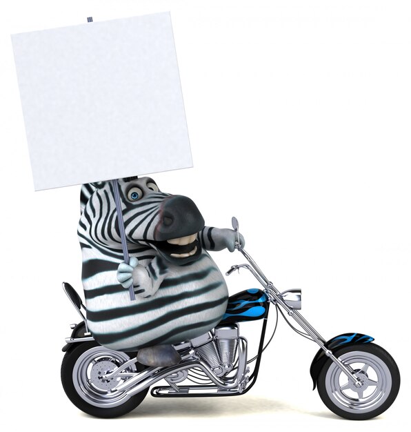 Foto fun zebra - 3d illustratie