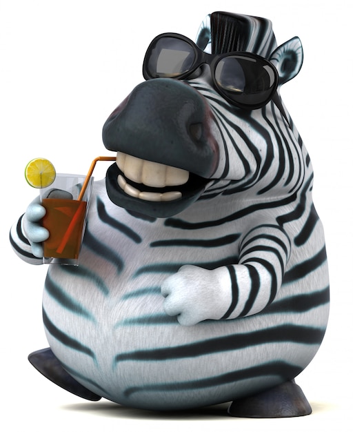 Fun zebra - 3D illustratie