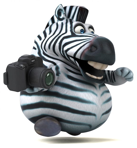 Fun zebra - 3D illustratie