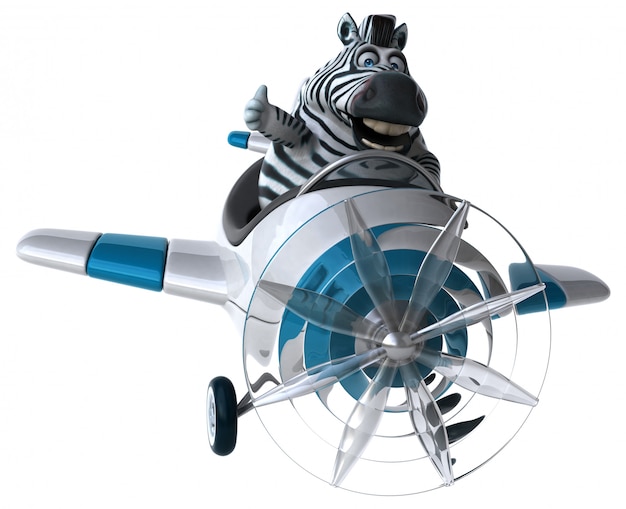 Fun zebra - 3D illustratie