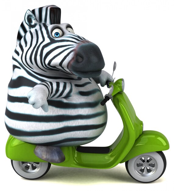 Fun zebra - 3D illustratie