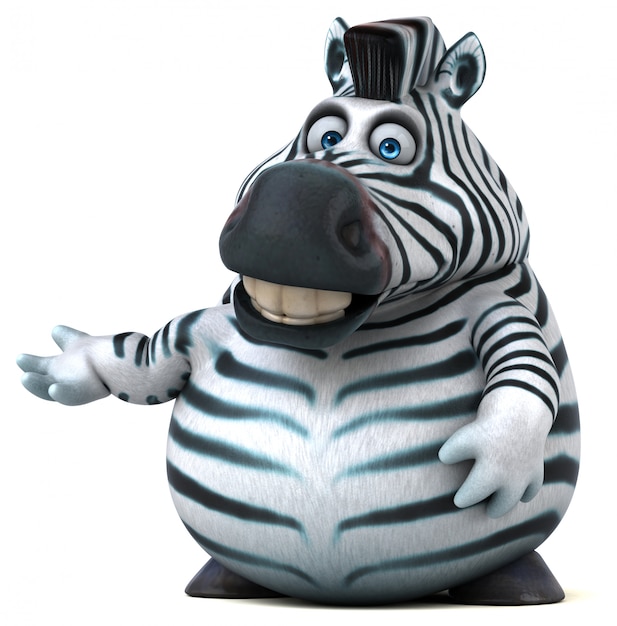 Fun zebra - 3D illustratie