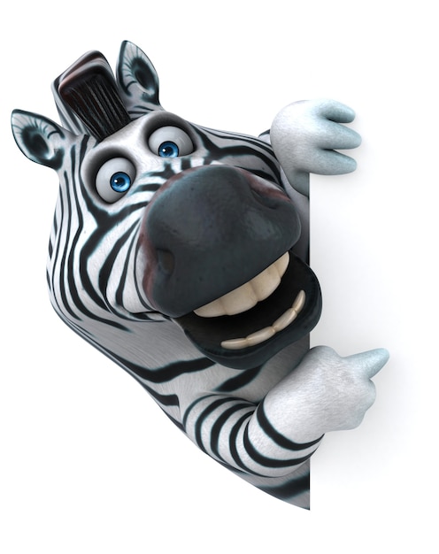 Fun zebra - 3D Illustration