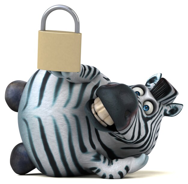 Fun zebra - 3D Illustration