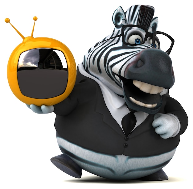 Fun zebra - 3D Illustration