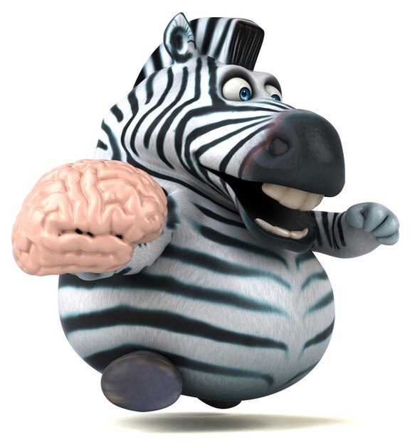 Забавная зебра - 3D иллюстрации