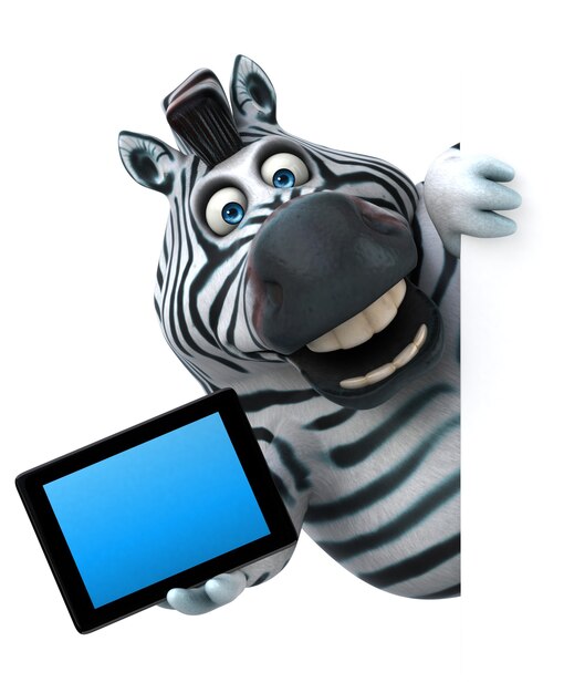 Fun zebra - 3D Illustration