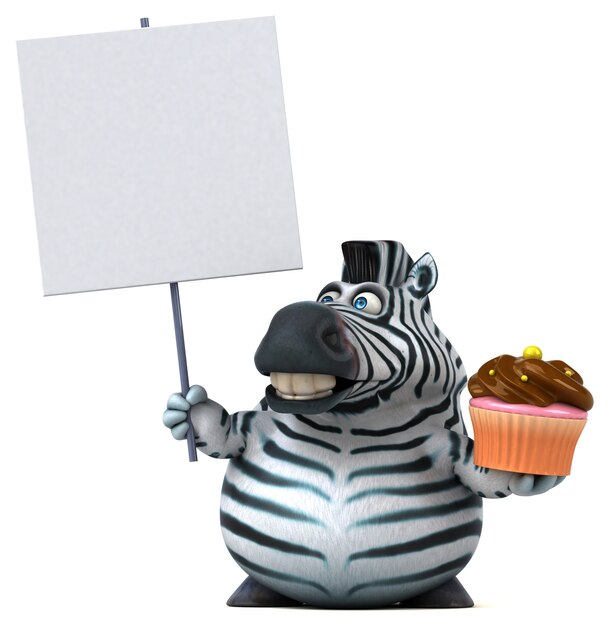 Fun zebra - 3D Illustration