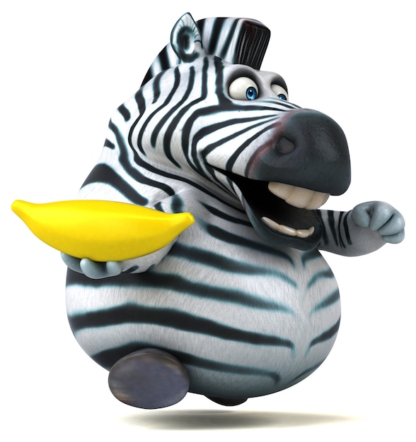 Foto zebra divertente - illustrazione 3d