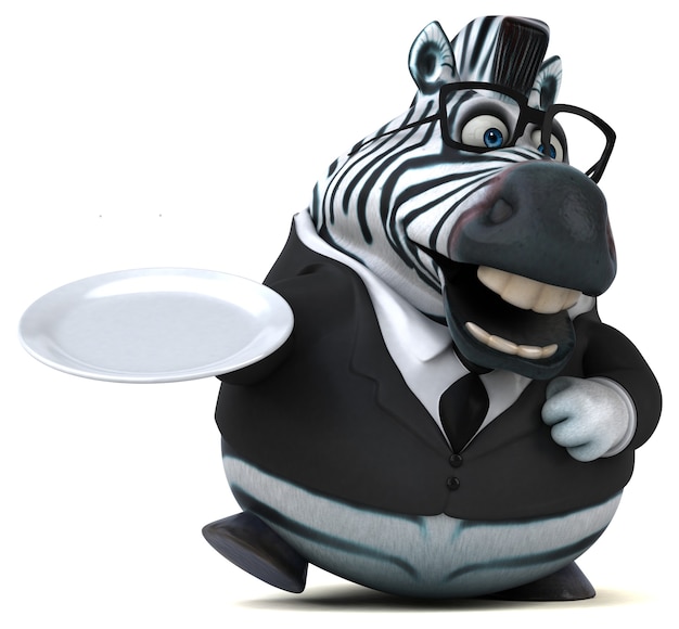 Fun zebra - 3D Illustration