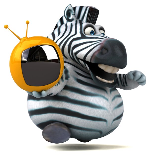 Fun zebra - 3D Illustration