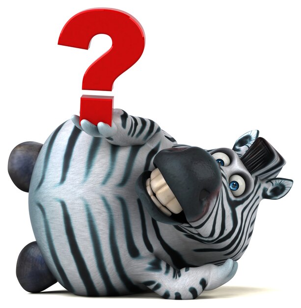 Fun zebra - 3D Illustration