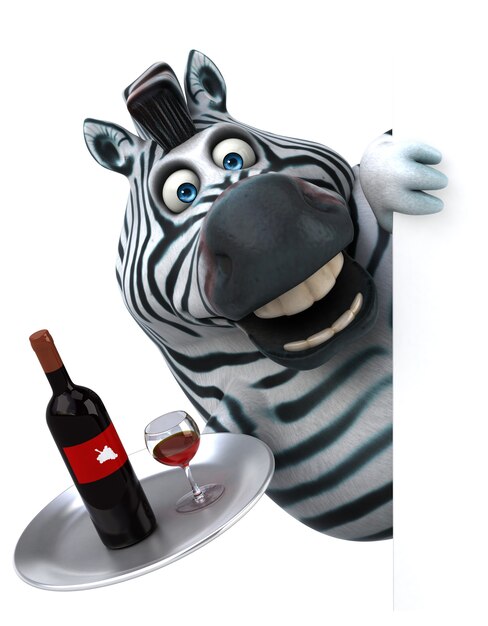 Fun zebra - 3D Illustration