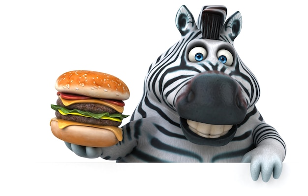 Fun zebra - 3D Illustration