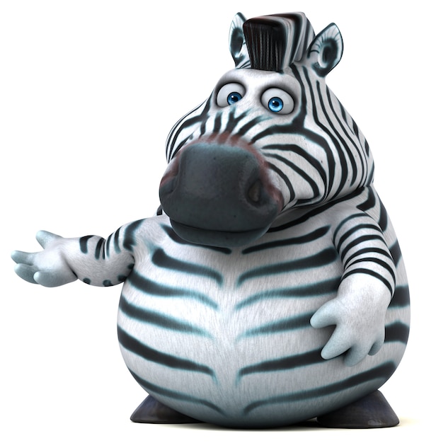 Fun zebra - 3D Illustration