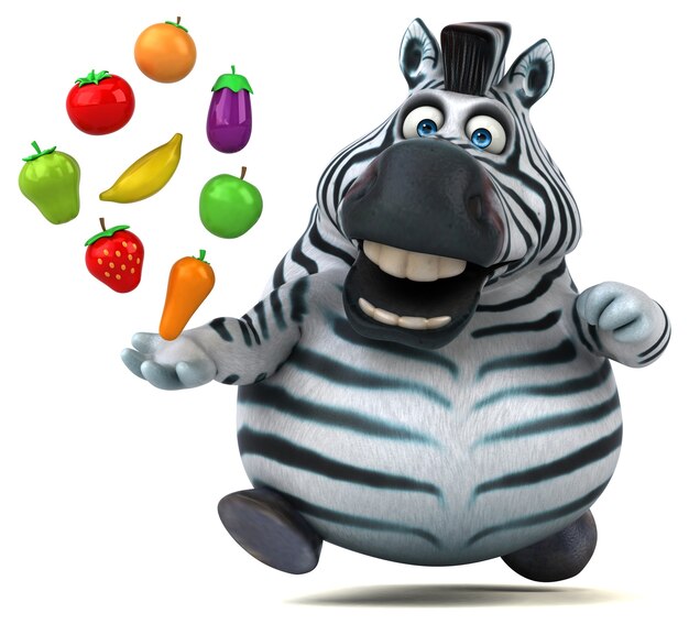 Fun zebra - 3D Illustration