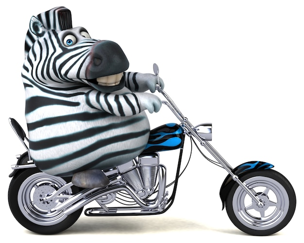 Fun zebra - 3D Illustration