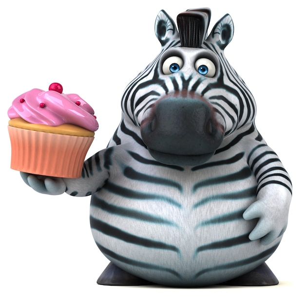 Fun zebra - 3D Illustration