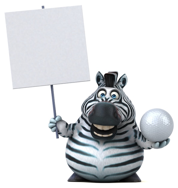 Fun zebra - 3D Illustration