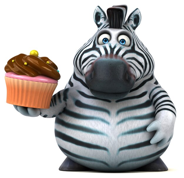 Fun zebra - 3D Illustration