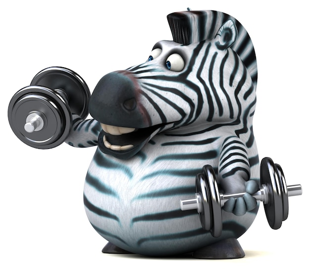 Fun zebra - 3D Illustration