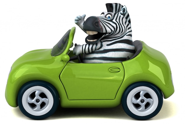 Fun zebra - 3D Illustration