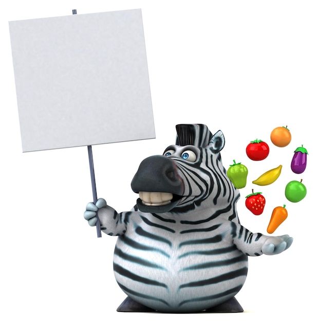 Fun zebra 3D Illustration